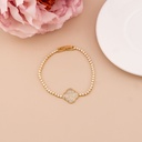 Pulsera de trebol con zirconias baño 18k