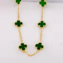 Collar de trebol baño 18k verde