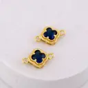 Enlace de trebol baño 18k azul