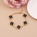 Pulsera de trebol baño 18k negro