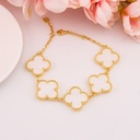 Pulsera chunky de trebol baño 18k
