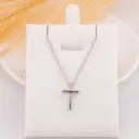 Cadena de cruz baño 18k plat