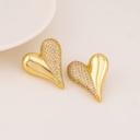 Aretes stud de corazon con zirconias baño 18k