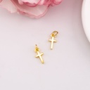 Dije de cruz mini baño 18k
