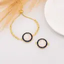 Enlace SAN BENITO de madre perla y zirconias baño 18k