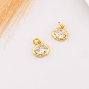 Dije ovalado con zirconia baño 18k