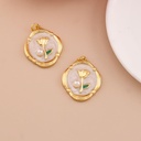 Dije de tulipan esmaltado baño 18k