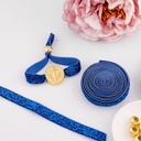 Cinta elastica escharchada color azul oscuro