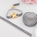 Cinta elastica escharchada color plateado