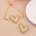 Enlace de corazon con micropave baño 18k