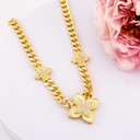 Collar chunky de trebol con zirconias baño 18k