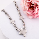 Collar chunky de trebol con zirconias baño 18k plat