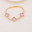 Pulsera de trebol con zirconias baño 18k