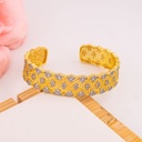 Brazalete chunky doble tono con zirconias baño 18k