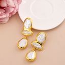 Aretes colgantes de perlas barrocas engastado en Goldfilled
