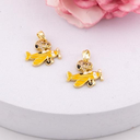 Dije de Snoppy esmaltado y micropave baño 18k