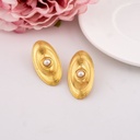 Aretes solidos ovalados con perlas acero inoxidable