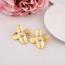 Aretes solidos de flor acero inoxidable