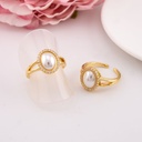 Anillo ajustable de perla con zirconias baño 18k