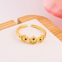 Anillo ajustable de estrellas con zirconias baño 18k