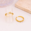 Anillo ajustable de mariposa con perlas y zirconias baño 18k