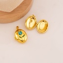 Relicario ovalado con figura de tulipan baño 18k