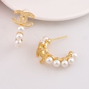 Argollas de marca con perlas y zirconias baño 18k