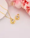 Dije forma gota zirconia baño 18k