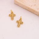 Dije de micropave religioso de cruz baño 18k