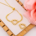 Enlace redondo con perlas baño 18k
