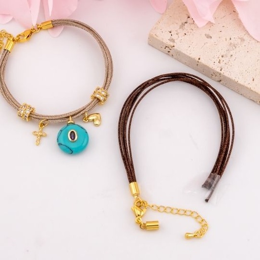 [LJ1123D] Pulsera armable baño 18k