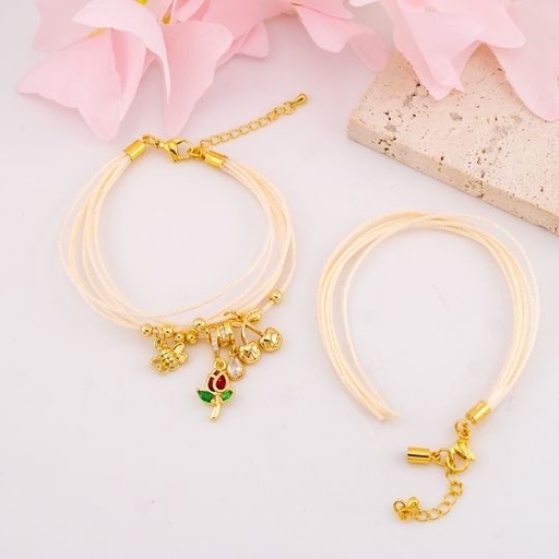 [LJ1123G] Pulsera armable baño 18k
