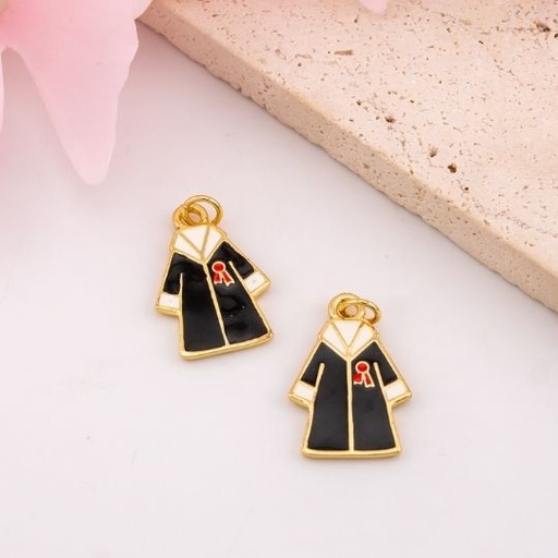 [L0582] Dije toga de graduacion esmaltado baño 18k