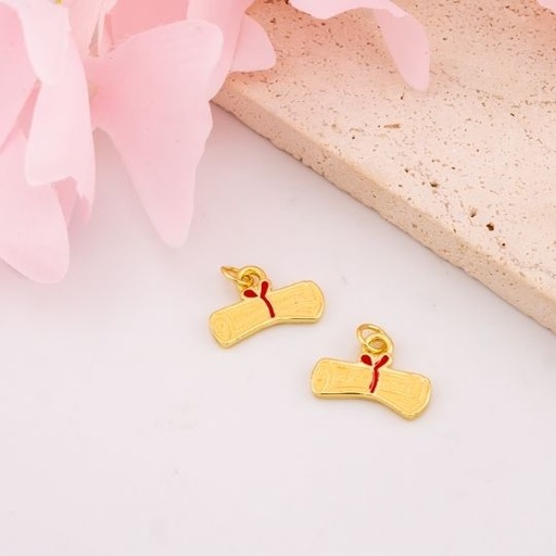 [L0584] Dije de graduacion esmaltado baño 18k