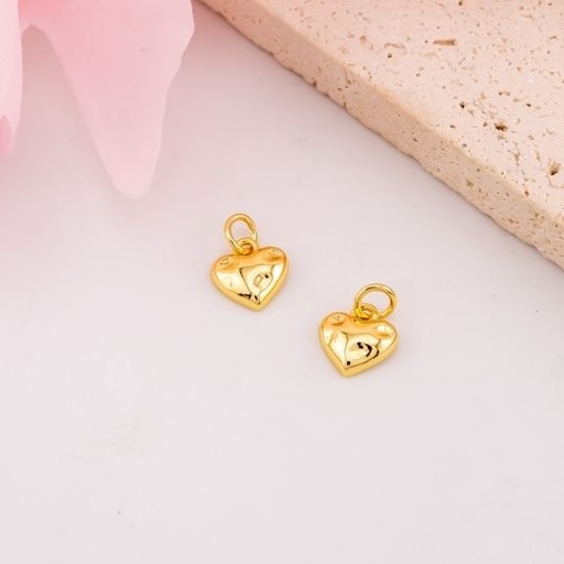 [L0608] Dije de corazon mini baño 18k