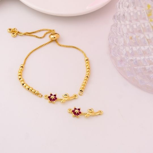 [LJ1120A] Enlace de flor con micropave 