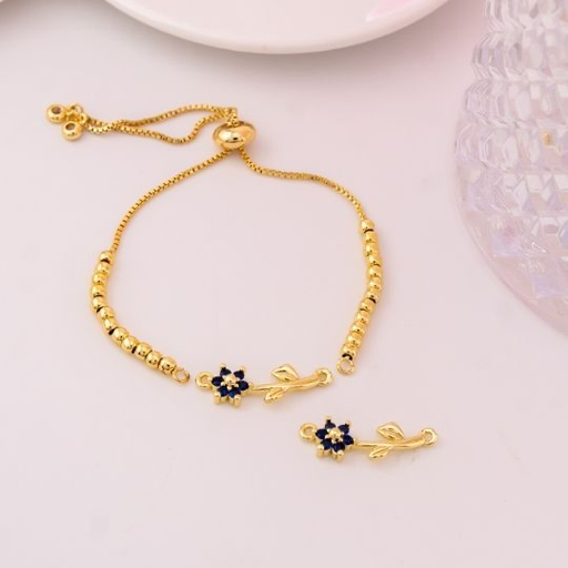 [LJ1120C] Enlace de flor con micropave 
