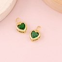 Dije de corazon con cristal baño 18k verde