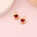 Dije de corazon con cristal baño 18k rojo