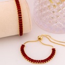 Pulsera ajustable con zirconias baño 18k roja