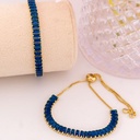 Pulsera ajustable con zirconias baño 18k azul