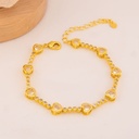 Pulsera de corazones con zirconias baño 18k
