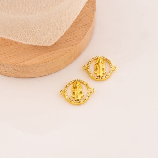 [L0622A] Enlace religioso en concha nacar y micropave