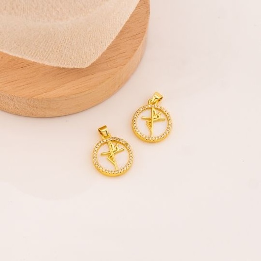 [L0622B] Dije religioso en concha nacar y micropave