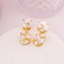 Aretes colgantes de perlas barrocas con zirconias baño 18k