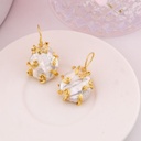 Aretes colgantes de perlas barrocas baño 18k
