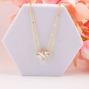 Cadena de corazon con zirconias baño 18k
