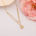 Cadena doble con zirconias baño 18k