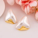 Aretes stud con perla baño 18k