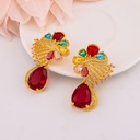 Aretes colgantes con zirconias baño 18k